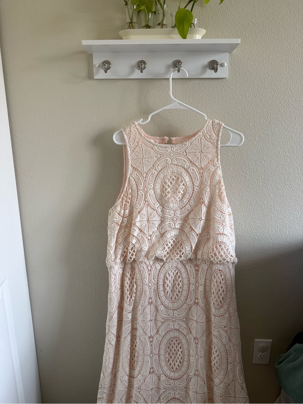 Eliza J Blush Pink Lace Maxi Dress